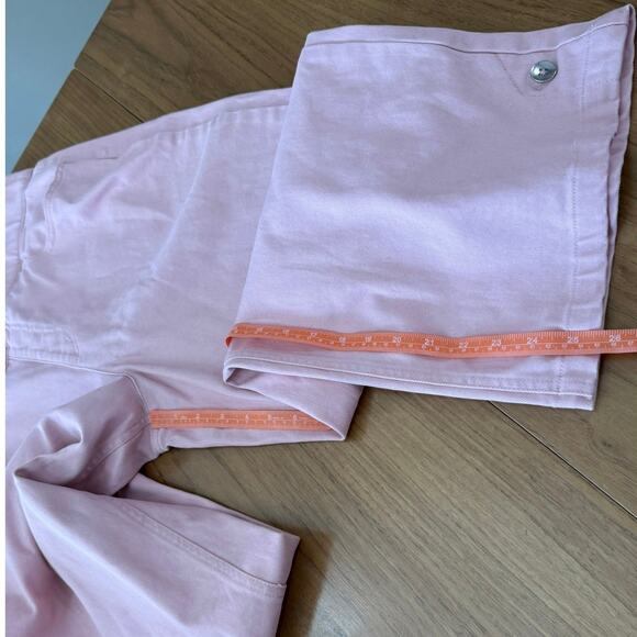 Isaac Mizrahi Live Pink Denim Suit Crop Pants Size 14 Long Sleeve Jacket Medium - Picture 7 of 13